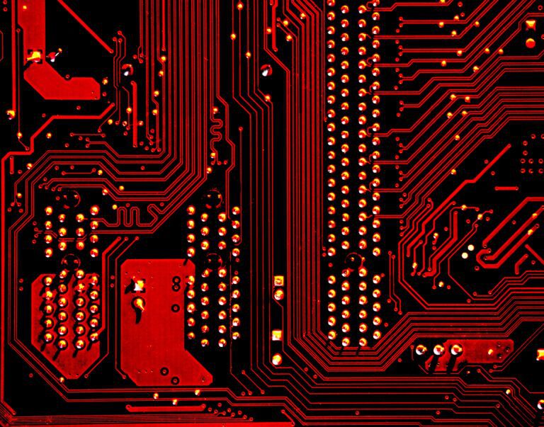 Scheda madre rossa tecnologica