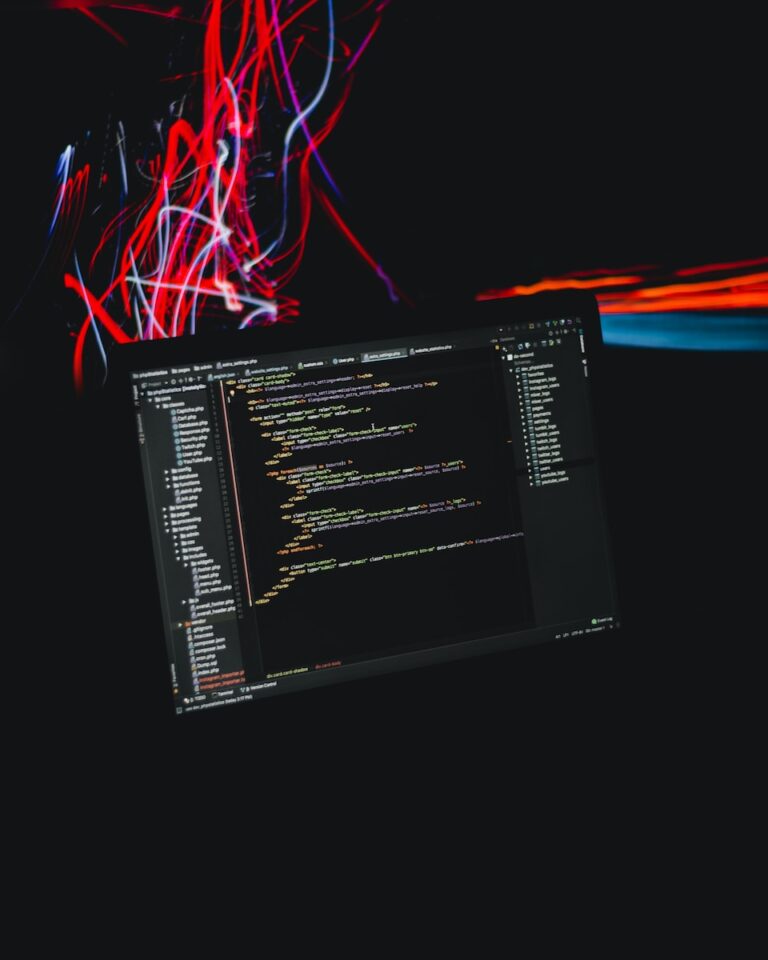 Codice sullo schermo luminoso