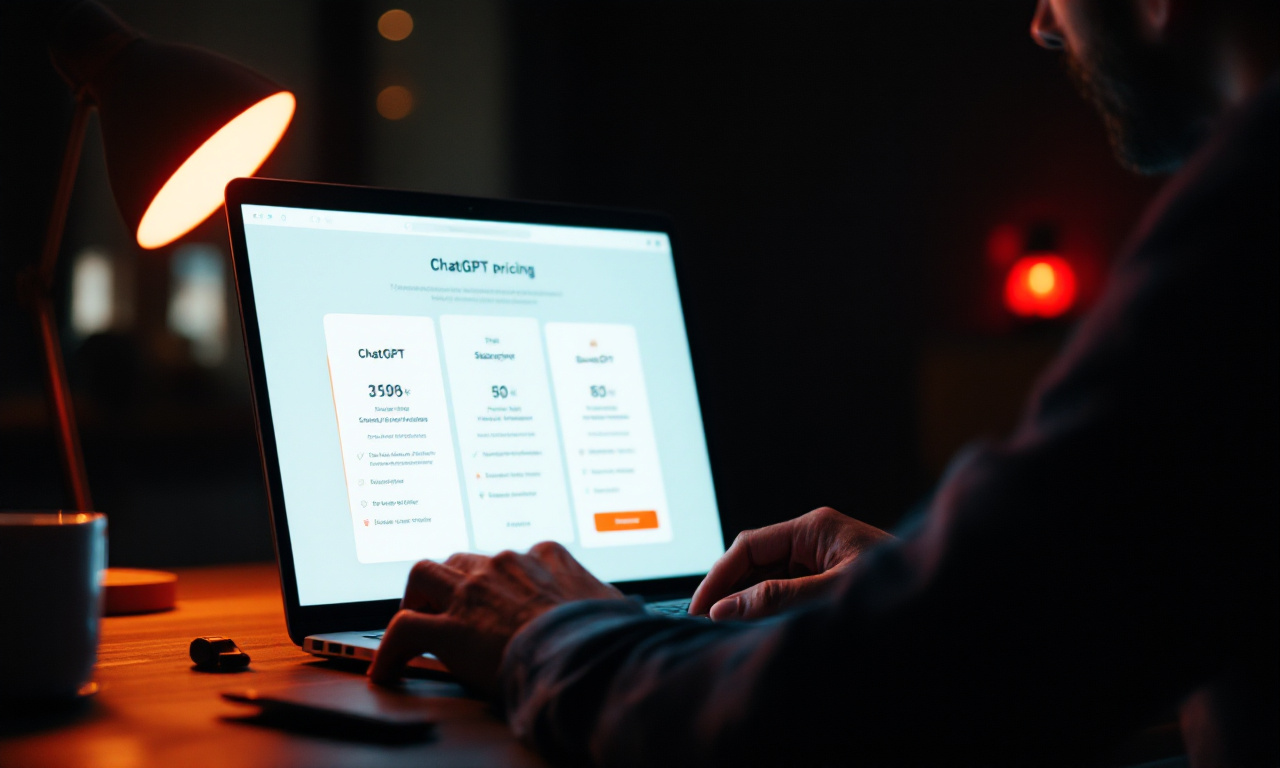 Costo ChatGPT Italia 2026 - imprenditore che valuta i piani di abbonamento sul laptop